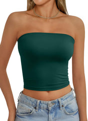 AUTOMET Tube Tops Strapless Crop Tops Basic Backless Sleeveless Bandeau Going Out Cute 2025 Summer Clothes