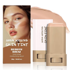 Beauty Balm Serum Boosted Skin Tint, Lightweight Solid Tinted Foundation Stick for Women Face Makeup with Natural Finish, Long-Lasting and Moisturizing Solid Tint Contour Stick for All Skin Types (#6)