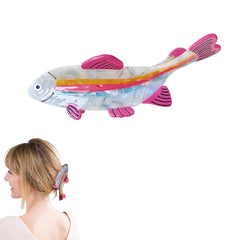 Novelty Salmon Fish Hair Clip, Acetate Hair Clips, Girl Women Small Claw Hairpin, Non Slip Unique Cute Barrettes for Thick and Thin Hair