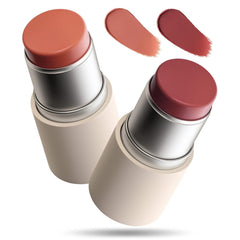 MAANGE Multi-Use Blush Stick, All-in-One Cream Blush for Cheeks, Eyes & Lips Long-Wearing, Blendable Makeup Blush Stick, Creamy & Buildable (O102+R301)