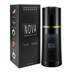 Hair Dye Shampoo & Champu Para Canas - Natural 3-in-1 Instant Gray Coverage for Men & Women (Black)