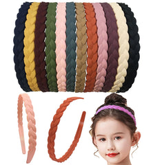 Springtime 12pcs Colorful Headbands for Girls Women Pigtail Hairbands With Teech Plastic Hard Hair Hoops