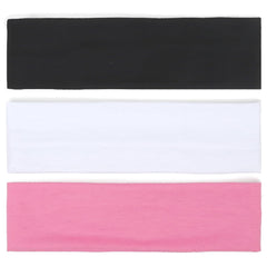 Women's Thick Stretchy Sweat Headbands in White and Black for Yoga, Workout, and Everyday Wear - Non-Slip Hair Accessories with Basic Fashion Style