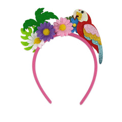Flamingo Headband Fashion Coconut Tree Hair Accessories for Women Hawaii Party Headbands for Girls Summer Beach Flower Hair Bands Pink Hair Decorations 1Pcs