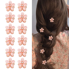 Ahoney Pearl Hair Clips with Daisy Flowers - Small Claw Bangs Clips, Korean Hair Accessories for Women and Girls