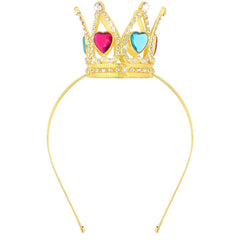 Halloween Princess Tiara Peach Crown Headband for Women Girls Princess Party Peach Costume Rhinestone Tiara Headband Red Blue Queen Crown Headpiece for Birthday Prom Halloween Cosplay Hair Accessories
