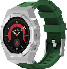 Luxury watch Case band Mod Kit For Galaxy Watch 5 pro 45MM 4 5 44mm Alloy Protective Cover Silicone Strap