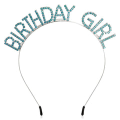 AOPRIE Birthday Girl Headband Tiara for Women & Girls - Happy Birthday Princess Crown Rhinestone Accessory, Silver