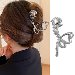 Elegant Cat Eye Flower Hair Accessories - 1Pc Strong Hold Large Jaw Clip for Thick or Thin Ponytails, Non-Slip Unique Design for Women