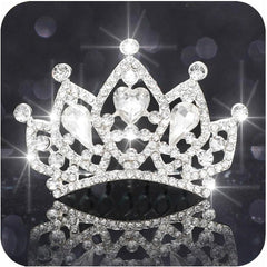 Kilshye Princess Tiara Comb Small Crystal Girls Crown Hair Combs Rhinestone Birthday Prom Tiaras Headband for Kids