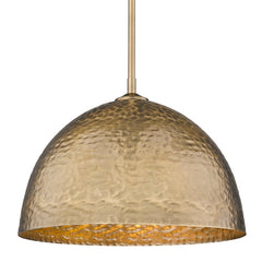Golden Lighting Shepard 1-light Pendant in Modern Brass and Modern Brass shade - Modern Brass