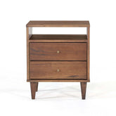 Grain Wood Furniture Mid Century Two-Drawer Nightstand