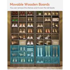70.9 Inches Tall Wood Shoe Storage Cabinet with 30 Cubbies - 10-tier
