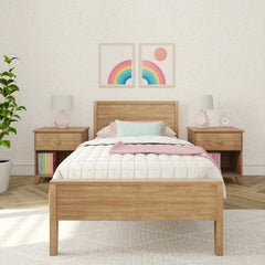 Max and Lily Twin-Size Bed with Panel Headboard