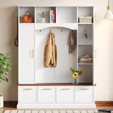 Luxury 4-in-1 Farmhouse Hall Tree by Harper&Bright Designs