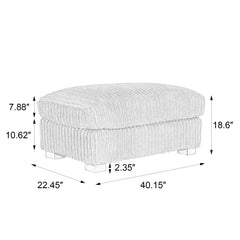 40" W Oversized Rectangle Plush Corduroy Ottoman