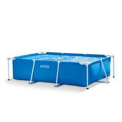 Intex 8.5ft x 26in Rectangular Frame Above Ground Backyard Swimming Pool, Blue