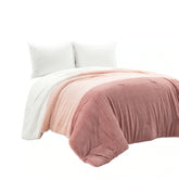 Lush Decor Farmhouse Color Block Ultra Soft Faux Fur All Season Kids Comforter Set