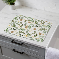 Shades of Green Foliage Falling Drying Mat - 20" x 15"