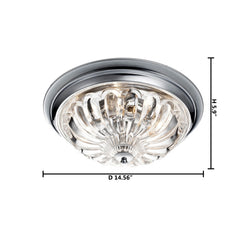 4 Light Chrome Steel Flush Mount with Clear Glass Shade