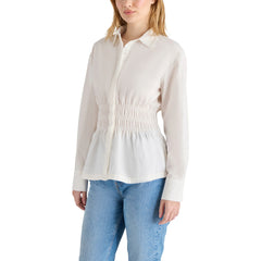 Steve Madden Marisol Smocked Button-Up Top