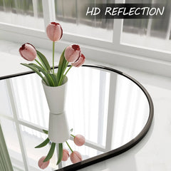 Arch High-Strength Tempered Glass and Aluminum Alloy Framed French Cleat Mounted Wall Mirror