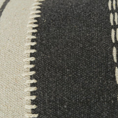 Donny Osmond Charcoal/ Ivory Stripe Lumbar Throw Pillow, 14x26
