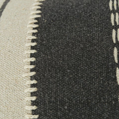 Donny Osmond Charcoal/ Ivory Stripe Lumbar Throw Pillow, 14x26