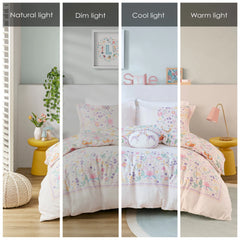 Intelligent Design Kids Lulu Floral Reversible Cotton Duvet Cover Set with Throw Pillow