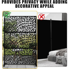Freestanding Weatherproof Garden Divider Panel Privacy Screen, Fence for Patio Deck Backyard, Web Pattern