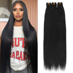 16A Raw Human Hair Bundles 100% Burmese Virgin Straight Bundles Human Hair, Sliky Boutique Extensions, Can Be Dyed and Restyled, Full Ends, Vertical Smooth (14 16 18 20)