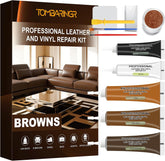 Leather Repair Kit for Furniture,Couch,Car Interior,Jacket, and Purse - Leather Vinyl Repair Kit Fixes Tears, Burn Holes, and Scratches, Restores Any Material, Bonded, Pleather, Genuine(10 Colors)