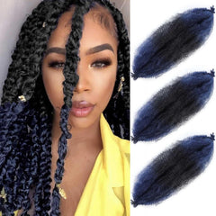 Ginger Afro Twist Hair 16 Inch 3 Packs Springy Afro Twist Hair Pre Fluffed Spring Twist Hair Kinky Marley Braiding Hair Afro Twist Wrapping Hair for Soft Locs (16 Inch, 3packs, 350#)