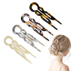 Lialys Hair Clips, 4Pcs U-Shaped French Lialys Hair Pins, Prestige Hair Pin, Elegant Hair Clips for Women, Suitable for All Hair Types (C)