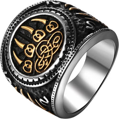 OIDEA Viking Rings for Men: Gothic Wolf Claw Ring Cocktail Party Biker Signet Ring Stainless Steel Pinky Thumb Rings Band Amulet Jewelry Gifts for Men Women
