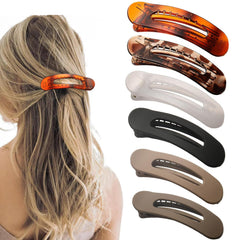 4 PCS Flat Claw Clips, Large Lay Flat Hair Clips for Women Girls, Strong Hold Non-slip Hair Claws for Thick Thin Hair (Matte 3)