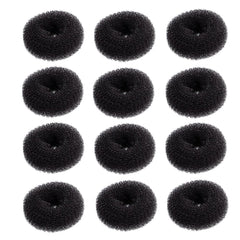 12 Pcs Small Hair Bun Maker, Small Hair Donut Set for Kids Girls Women, Hair Donut Bun Maker Tool for Short and Thin Hair Crown Shapers Accessories (Size S/ 2.3 Inch, Light Brown)