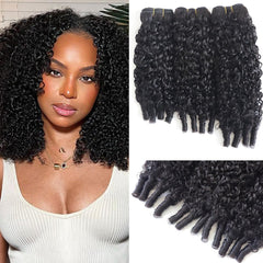 Burmese Curly Bundles Human Hair 18 20 22 Inches 100% Unprocessed Quick Weave 3c4a Water Wave with Spiral Curly End Real Human Hair Extensions Natural Black