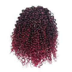 Short Afro Kinky Curly Ponytail Hair Piece for African American Ponytail Extension Synthetic Afro Kinky Curly Ponytail for Women (Black(1B#))