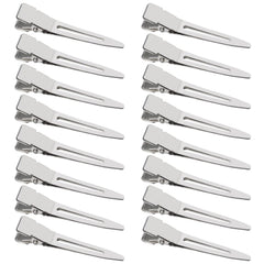 100 Pack 1.77 Inch Single Prong Pin Curl Duckbill Clips,Silver Setting Section Hair Clips Metal Alligator Clips for Hair Extensions
