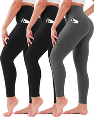 3 Pack Leggings for Women High Waisted No See-Through Tummy Control Soft Yoga Pants Womens Workout Athletic Running Leggings