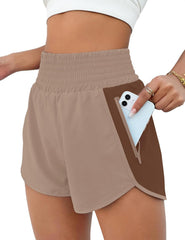 BMJL Women's Athletic Shorts High Waisted Running Short Pocket 2.5" Sporty Shorts Gym Elastic Workout Shorts
