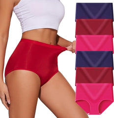 Womens Underwear Pack,C Section High Waisted Tummy Control Moisture-Wicking Brief Underwear,plus size Panties 6Packs