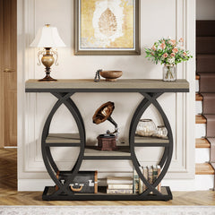 39.4" Console Table, 4-Tier Sofa Table Entryway Table for Small Spaces