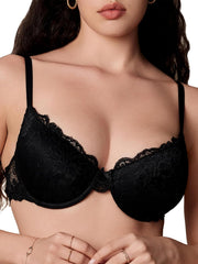 Push Up Bras for Women Sexy Lace Lightly Padded Demi Bra Uplift Comfort Underwire