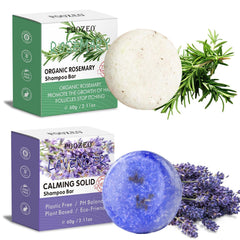 2 Pack Rosemary Hair Shampoo Bar,Deep Cleansing for Scalp Hair Loss Shampoo Soap,Organic Hair Oil Control,Solid Shampoo for Hair Growth, Refreshing and Hydrating Soap for Stocking Stuffers Women Gifts