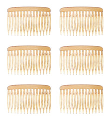 6 Pcs 14 Teeth Hair Side Comb Twist French Vintage Style Hair Clips Pins Accessories Supplies for Women Girls Bridal Wedding Veil Fine Long Curly Hair (Black)
