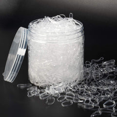 AHIER 2000PCS Clear Elastic Hair Bands, 2mm in Width and 30mm in Length Hair Ties, Disposable Hair Holders, Ideal for Long or Short Hair, Daily Hairdos, Unisex, All Ages, 2E+3 Count
