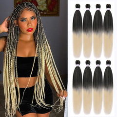 Pre Stretched Braiding Hair 22 Inch 6 Packs Professional Soft Yaki braiding Hair For Braids Hot Water Setting Synthetic Crochet Hair Extensions (T1B/30/27, 22 Inch (Pack of 6))