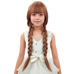 Kids Purple Braided Wig for Girls Child Long Braid Purple Wig Cosplay Synthetic Wigs with Wig Cap